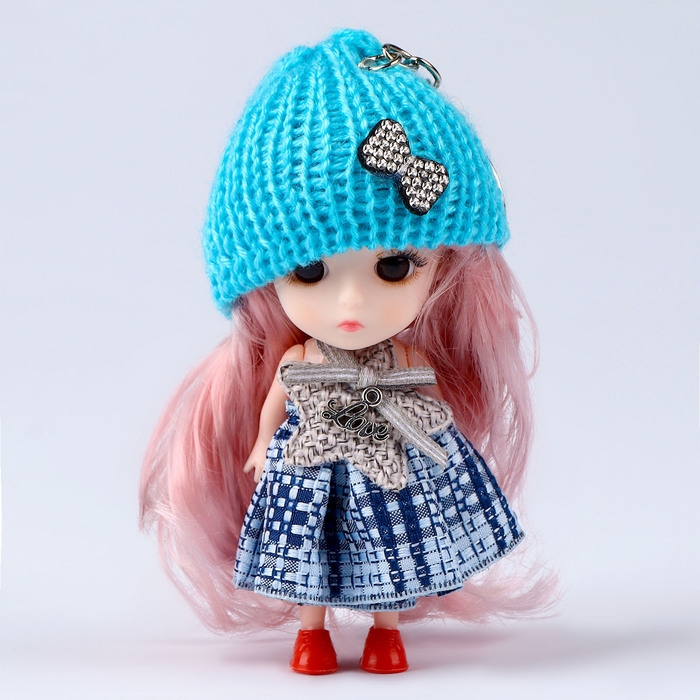 Брелок «Куколка», в вязаной шапке, 9 см Брелок «Куколка», в вязаной шапке, 9 см