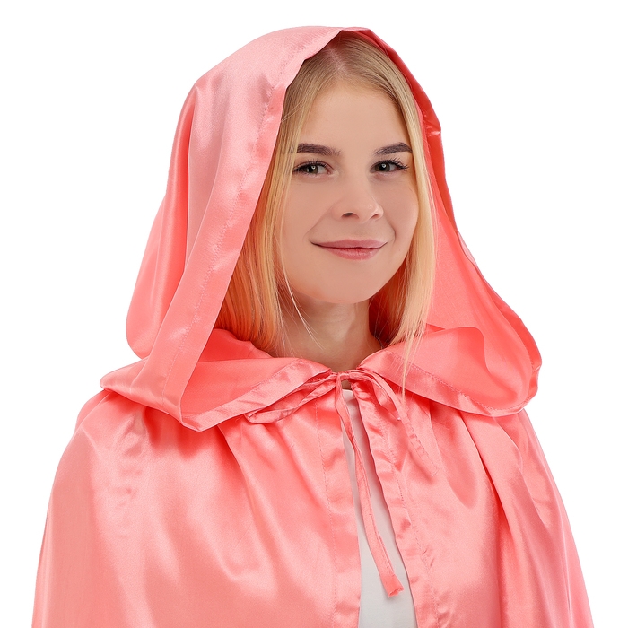 Карнавальный плащ детский,атлас,цвет коралловый длина 85см
