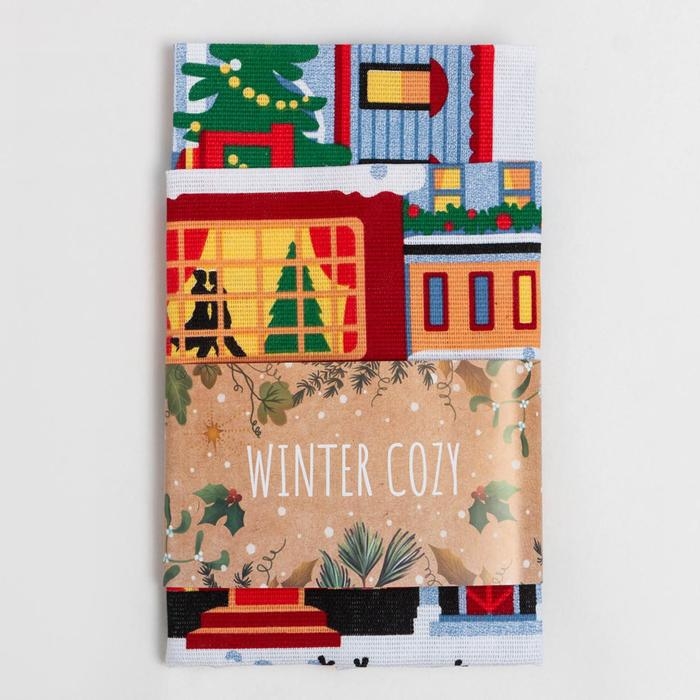 Набор кухонных полотенец &laquo;Доляна&raquo; Праздник в городе 35х60см-2шт, 100% хл