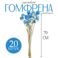 Сухоцвет &laquo;Гомфрена шаровидная&raquo; набор 20 шт., цвет голубой