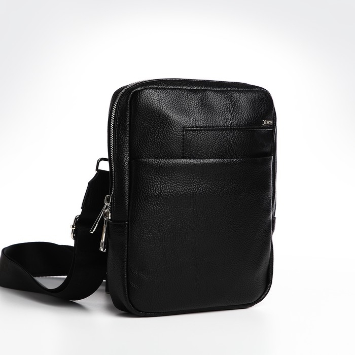 Сумка мужская через плечо TEXTURA, искусственная кожа, цвет чёрный