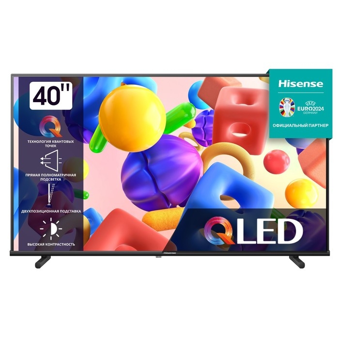 Телевизор Hisense 40A5KQ, 40", 1920x1080, DVB-T2/C/S2, HDMI 2, USB 2, Smart TV, чёрный