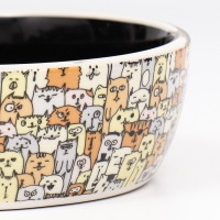 Миска керамическая "Графичная Собаки" 300мл, 12 х 3,5 см, бежево-черная Миска керамическая "Графичная Собаки" 300мл, 12 х 3,5 см, бежево-черная