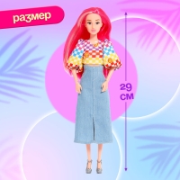 Кукла в пенале &laquo;Жаркое лето&raquo;, джинсовая юбка и топ