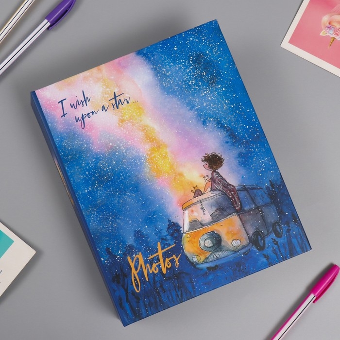 Фотоальбом на 200 фото 10х15 см, пластик. листы "Cosmo sketch" Млечный путь