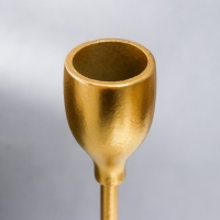 Подсвечник металл на 1 свечу "Мраморный круг. Розовый закат" золото 35х9,5х9,5 см