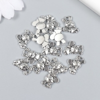 Декор для творчества металл "Зайка с ракеткой" набор 15 шт серебро 1,1х1,5 см Декор для творчества металл "Зайка с ракеткой" набор 15 шт серебро 1,1х1,5 см