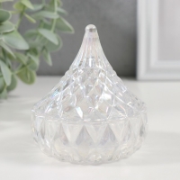 Шкатулка стекло "Луковка" прозрачная голография 8х8х8 см Шкатулка стекло "Луковка" прозрачная голография 8х8х8 см