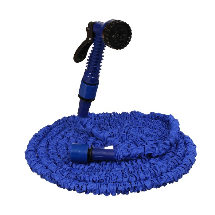 Шланг поливочный растягивающийся от 5 до 15 м, латекс, быстросъёмный, с поливочным пистолетом и штуцером, Greengo Шланг поливочный растягивающийся от 5 до 15 м, латекс, быстросъёмный, с поливочным пистолетом и штуцером, Greengo