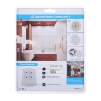 Светильник светодиодный, нажимной 4000К, от батареек, набор из 3 шт, пульт в комплекте Светильник светодиодный, нажимной 4000К, от батареек, набор из 3 шт, пульт в комплекте