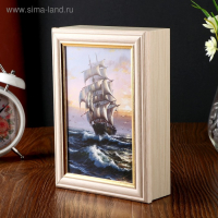 Ключница "На всех парусах" дуб молочный 15х21 см МИКС