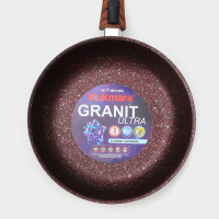 Сковорода Granit ultra red, d=26 см, съёмная ручка, стеклянная крышка, антипригарное покрытие, цвет коричневый Сковорода Granit ultra red, d=26 см, съёмная ручка, стеклянная крышка, антипригарное покрытие, цвет коричневый