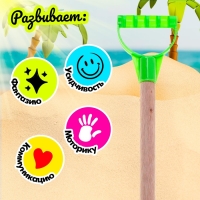 Детская лопатка с деревянной ручкой, 41 см, МИКС Детская лопатка с деревянной ручкой, 41 см, МИКС