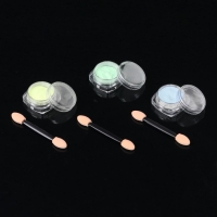 Втирка для ногтей флуоресцентная, набор 3 баночки, с аппликаторами, цвет голубой/жёлтый/зелёный Втирка для ногтей флуоресцентная, набор 3 баночки, с аппликаторами, цвет голубой/жёлтый/зелёный