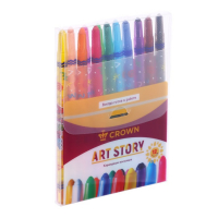 Мелки восковые 12 цветов Crown Art Story, выкручивающийся стержень Мелки восковые 12 цветов Crown Art Story, выкручивающийся стержень