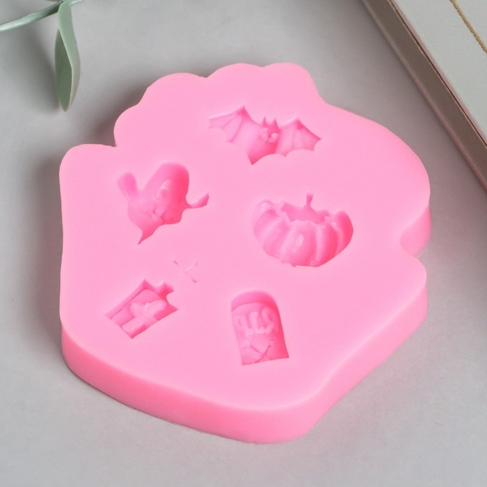 Молд силикон Молд силикон "Атрибуты Хэллоуина" 5 предметов 7,5х7,8 см