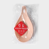 Силиконовая подставка под ложку Доляна «Симпл», 21×10 см, цвет бежевый Силиконовая подставка под ложку Доляна «Симпл», 21×10 см, цвет бежевый