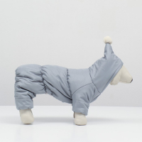Комбинезон зимний для животных, флис, XL (ДС 32-34, ОШ 32, ОГ 40-44 см), серый
