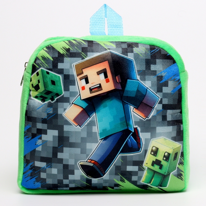 Рюкзак детский плюшевый для мальчика &laquo;Пиксели&raquo;