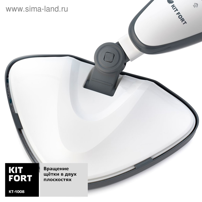 Паровая швабра Kitfort КТ-1008, 1500 Вт, 370 мл, 10 насадок, бело-серый Паровая швабра Kitfort КТ-1008, 1500 Вт, 370 мл, 10 насадок, бело-серый