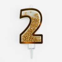 Свеча для торта, цифра с шейкером «2» , 9,5 х 4 см Свеча для торта, цифра с шейкером «2» , 9,5 х 4 см