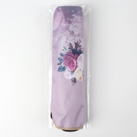 Зонт механический &laquo;Цветочный букет&raquo;, эпонж, 4 сложения, 8 спиц, R = 48/56 см, D = 112 см, цвет МИКС