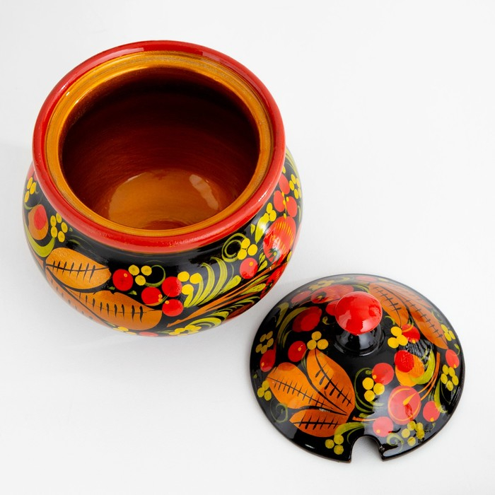 Сахарница &laquo;Ягодка&raquo;, малая, 10&times;9,5&times;9,5 см, хохлома, микс