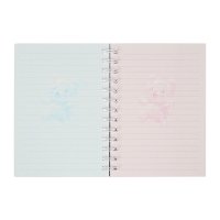 Записная книжка подарочная на гребне 80л,линия, цветной блок,обложка ПВХ 3D Мишка(17,6х13,5см)   105