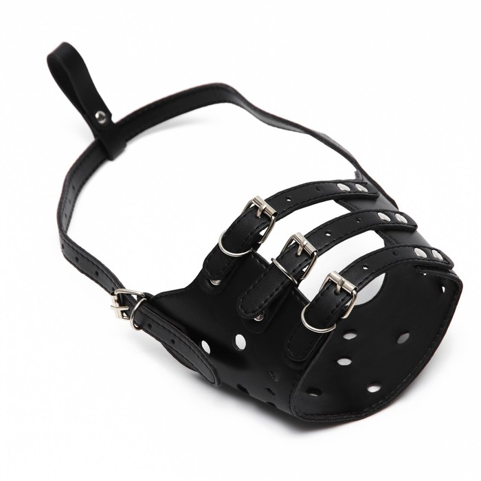 Намордник из прессованной кожи регулируемый, №5, ДН 9,3 см, ОМ 32-40 см, чёрный Намордник из прессованной кожи регулируемый, №5, ДН 9,3 см, ОМ 32-40 см, чёрный