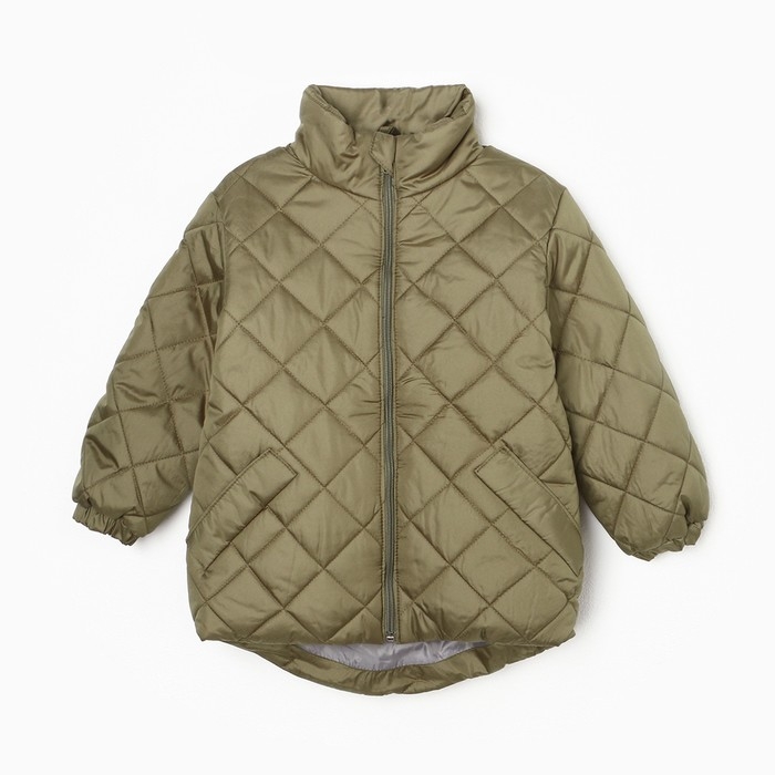 Куртка детская стеганая, цвет хаки, рост 98 см