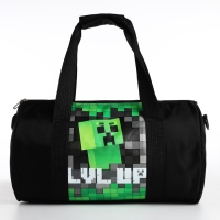 Сумка детская спортивная для мальчика «Пиксельный мир», 40*20*20 см, чёрный цвет Сумка детская спортивная для мальчика «Пиксельный мир», 40*20*20 см, чёрный цвет
