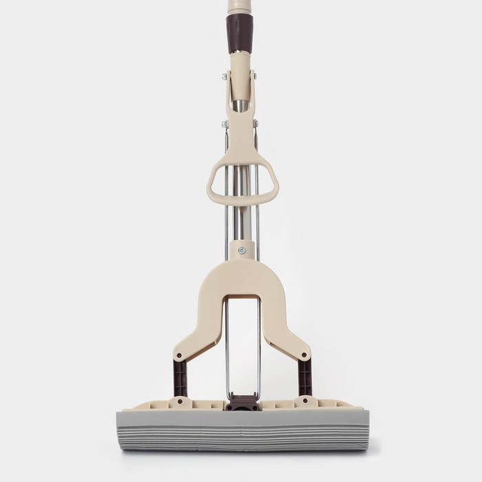 Швабра для мытья пола PVA Доляна, со складным отжимом, насадка 27&times;6 см, стальная составная телескопическая ручка 100(125) см