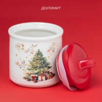 Сахарница новогодняя Доляна &laquo;Волшебное дерево&raquo;, 150 мл, керамика, цвет белый