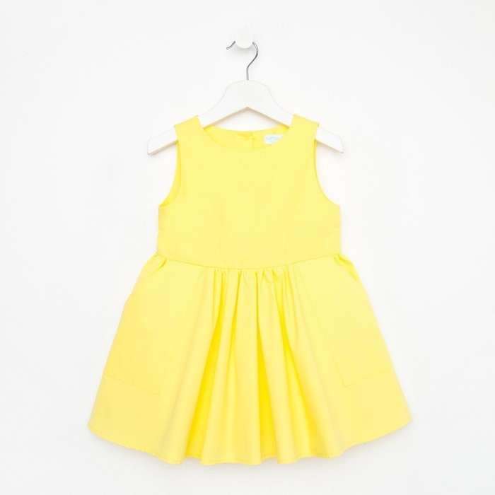 Платье для девочки с карманами KAFTAN, размер 34 (122-128), цвет жёлтый