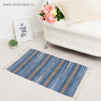 Ковер &laquo;СТРАЙП&raquo;, вид1, размер 50х80 см (&plusmn; 3 см), хлопок, цвет МИКС