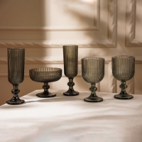 Набор бокалов для вина стеклянный SL Home &laquo;Модерн&raquo;, 250 мл, 8&times;14,5 см, цвет графитовый