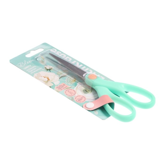 Ножницы ErichKrause Unity Pastel Bloom, 16 см, лезвия из нержавеющей стали, двойная заточка, ударопрочный пластик, блистер, МИКС