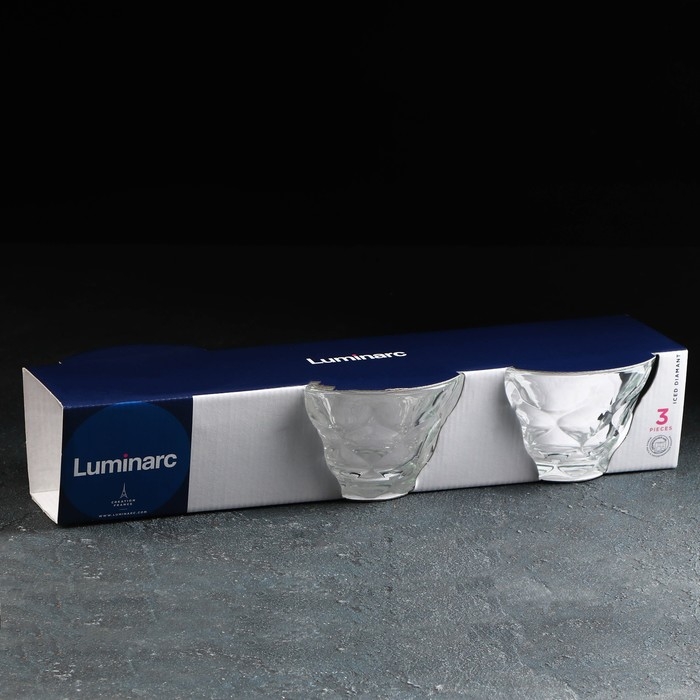 Набор стеклянных креманок &laquo;Айсд Диамант&raquo;, 350 мл, 3 шт