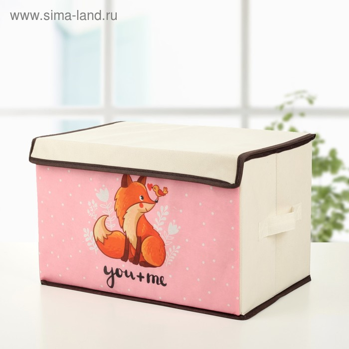 Короб стеллажный для хранения с крышкой &laquo;Лисичка&raquo;, 39&times;25&times;25 см