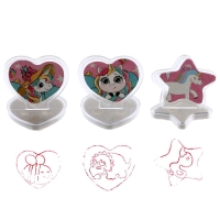 Печать цветная &laquo;Единороги&raquo;, набор 3 шт., ролик-печать с 2 насадками, штемпельная подушка