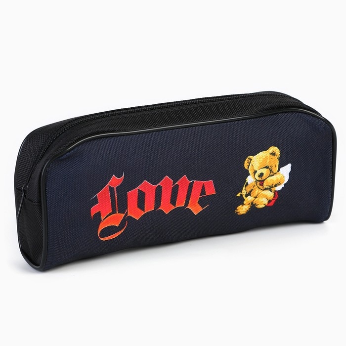 Пенал школьный текстильный &laquo;1 сентября: Любовь&raquo; Мишка, 20 х 8 х 4 см