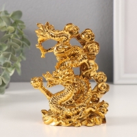 Нэцке полистоун "Дракон силы и мудрости" золото 4,5х8,5х12,2 см Нэцке полистоун "Дракон силы и мудрости" золото 4,5х8,5х12,2 см