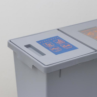 Контейнер для мусора 2-х секционный, 40 л (20+20 л), цвет серый Контейнер для мусора 2-х секционный, 40 л (20+20 л), цвет серый