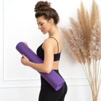 Коврик для йоги Sangh &laquo;Мандала&raquo;, 173х61х0,4 см, цвет фиолетовый