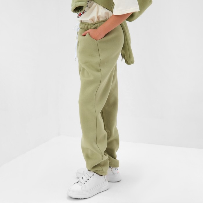 Брюки детские MINAKU: CRUSH, цвет оливковый, рост 152 см