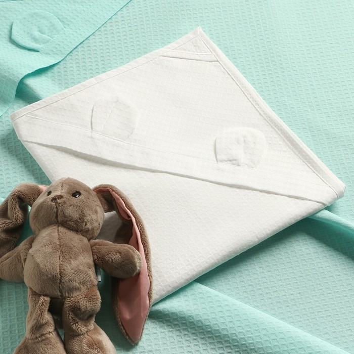 Детский вафельный уголок Экономь и Я 90х90 см, белый, 100% хлопок, 200 г/м2 Детский вафельный уголок Экономь и Я 90х90 см, белый, 100% хлопок, 200 г/м2