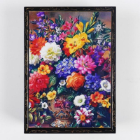 Шкатулка &laquo;Букет в вазе&raquo;, 16&times;22 см, лаковая миниатюра, микс