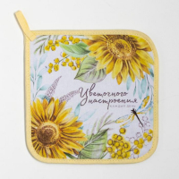 Набор кухонный &laquo;Красоты во всем&raquo; варежка-прихватка 20х28см, прихватка 19х19см,100% хлопок