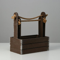 Набор кашпо деревянных 2 в 1 (25.5&times;15&times;30; 20&times;12&times;23) "Прованс", коричневый