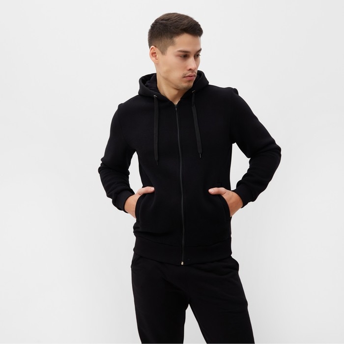 Толстовка мужская, цвет черный, р-р 48